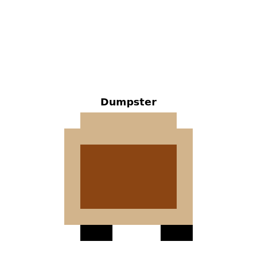 Tan roll-off dumpster - DrawGPT