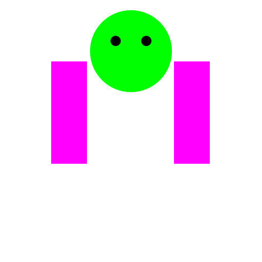 Funny Alien with Big Arms and Green Head - DrawGPT