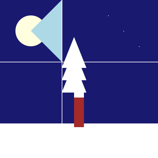 Moonlit Pine Tree in Snowy Forest - DrawGPT