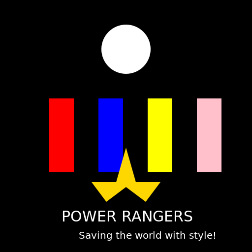 Power Rangers with a Human Team - DrawGPT