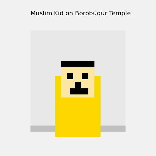 Muslim Kid on Borobudur Temple - DrawGPT