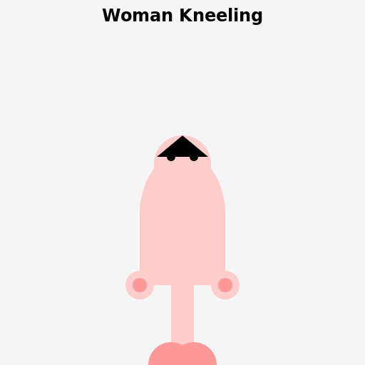 Woman Kneeling with Hands Behind Her Back - DrawGPT
