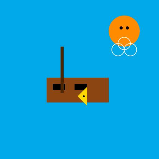 Wild Cat Flying in the Ocean around a Sunken Ship - DrawGPT