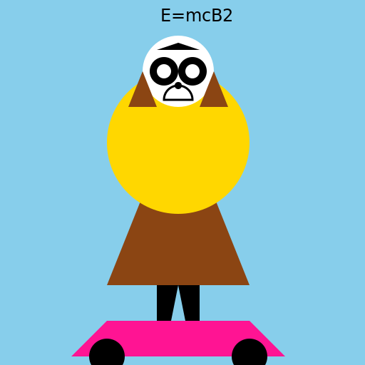 Einstein Ice Cream Cone Skateboarding - DrawGPT