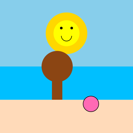 Sunny Day at the Beach - DrawGPT