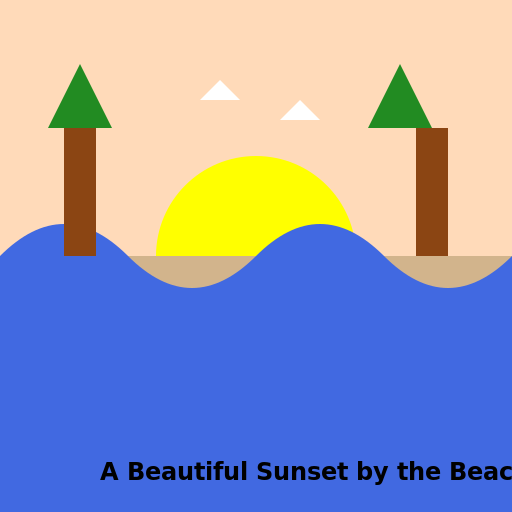 A Beautiful Sunset by the Beach - DrawGPT