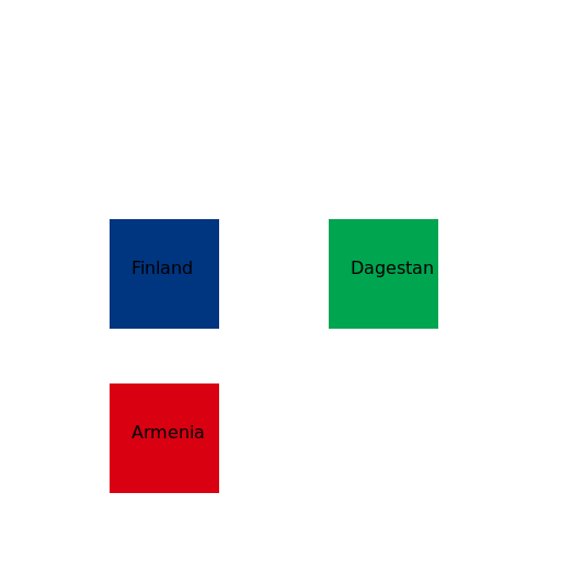 A Comparison of the Shapes of Finland, Dagestan, and Armenia - DrawGPT