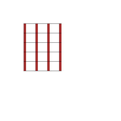 Trellis with 4 Planks and String Marked Every 6 Inches - DrawGPT