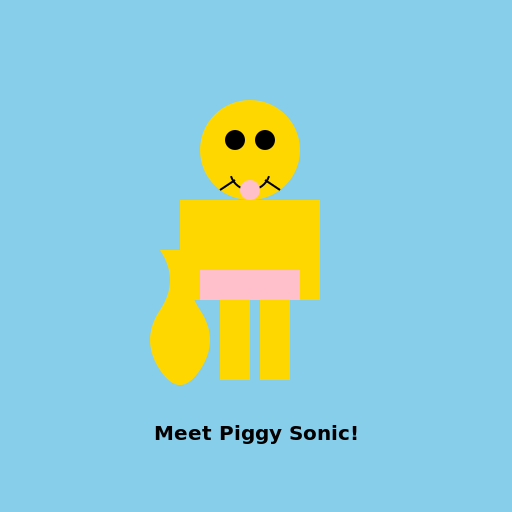 Yellow Pig with Pink Clothing - DrawGPT