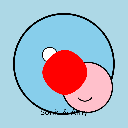 Sonic and Amy's Sweet Kiss - DrawGPT