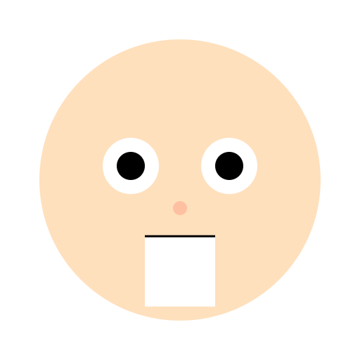 Round Face with Big Eyes and Big Teeth - DrawGPT