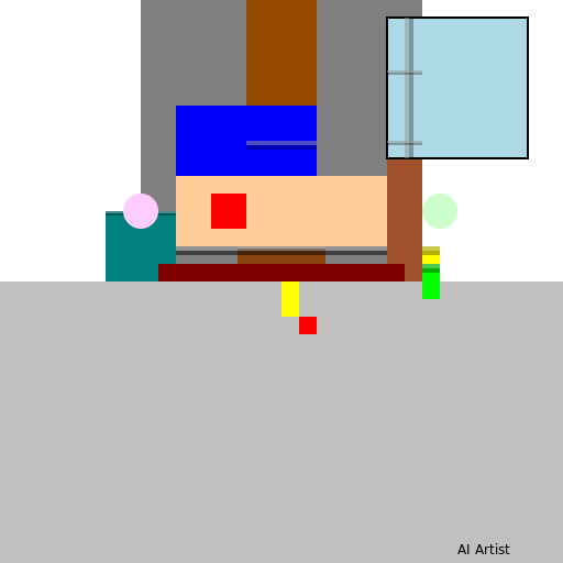 Cozy Living Room in One Point Perspective - DrawGPT