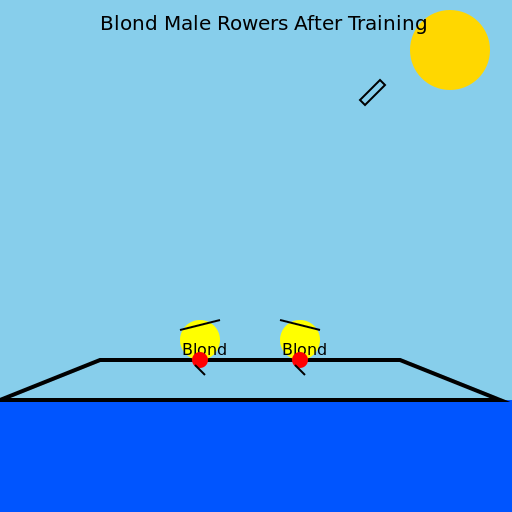 Blond Male Rowers After Training - DrawGPT