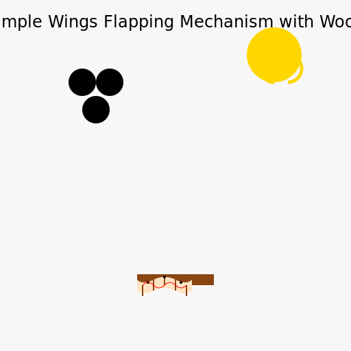 Simple Wings Flapping Mechanism with Wood - DrawGPT