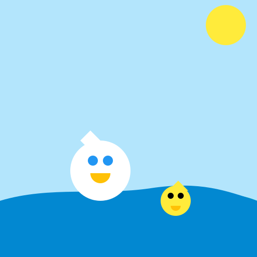 Glaceon swims with Mamegoma - DrawGPT