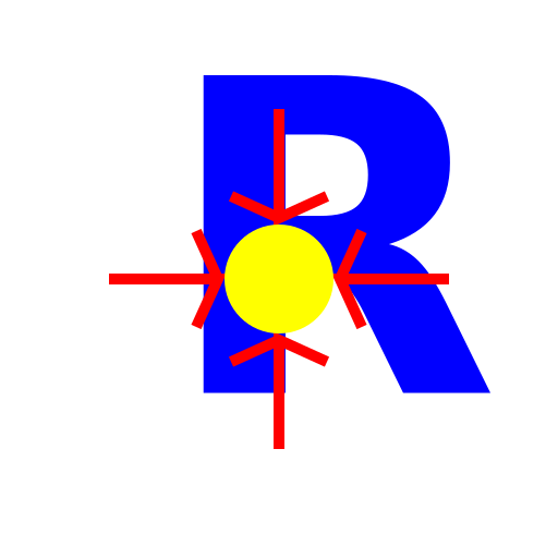 Logo of R with 4 arrows meeting at the center - DrawGPT