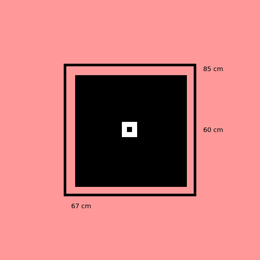 Drawing a 3D image of a box with dimensions 85 cm width 60cm depth 67cm - AI Prompt #8421 - DrawGPT