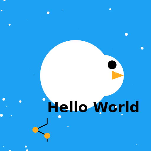 Twitter Bird Saying Hello World - DrawGPT