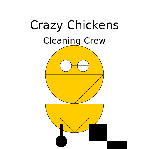 Crazy Chickens Cleaning Crew - DrawGPT