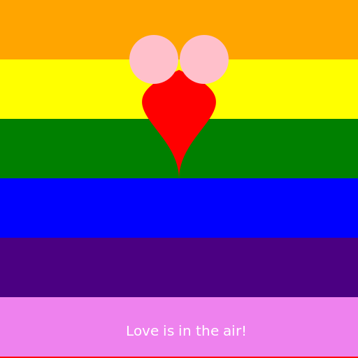 Heart Balloons and Rainbow Color Block - DrawGPT