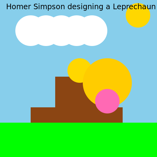 Homer Simpson designing a Leprechaun Trap - DrawGPT