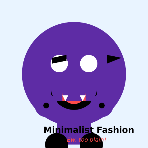 Gengar's Disdain for Minimalist Fashion Style - DrawGPT