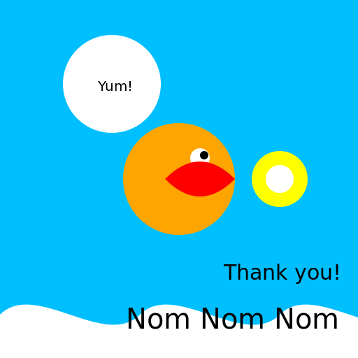 Hungry Fishy Eating a Tasty Treat - DrawGPT