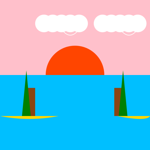 Sunset on Beach - DrawGPT