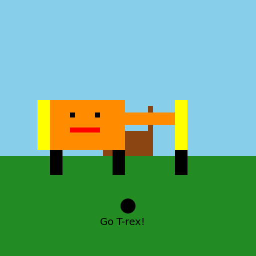 Tyrannosaurus rex playing football - DrawGPT