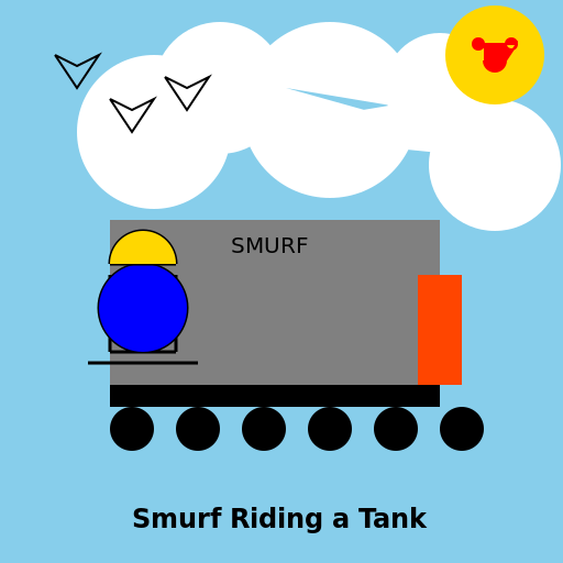 Smurf Riding a Tank - DrawGPT