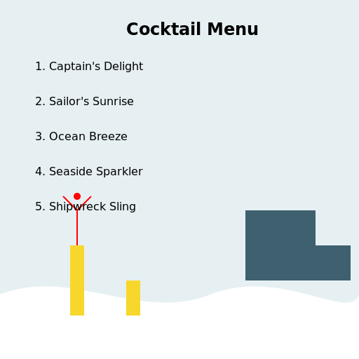 Cocktail Menu in a Shipping Company - DrawGPT