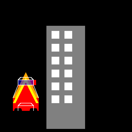 Red Fire Truck Abstract Putting Out High Rise - DrawGPT