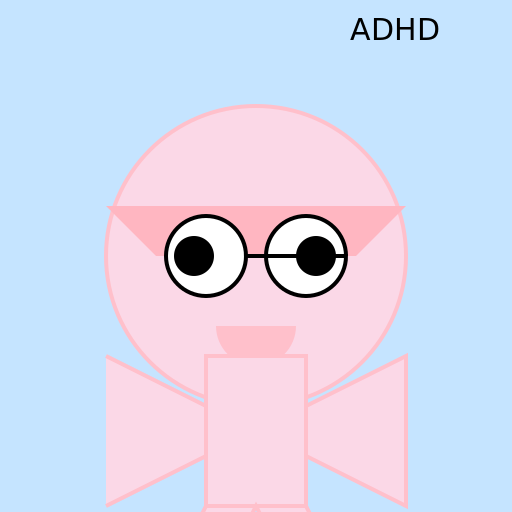 Young girl with glasses and ADHD - DrawGPT