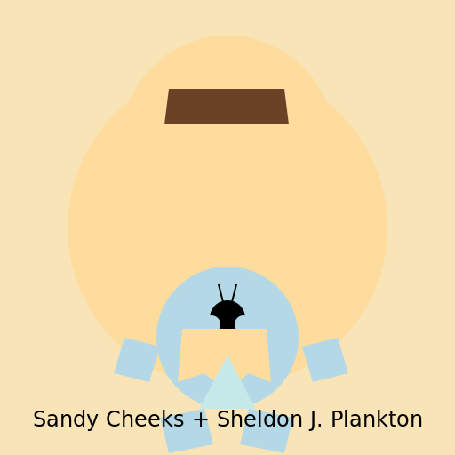 The Legendary Fusion of Sandy Cheeks And Sheldon J Plankton - DrawGPT