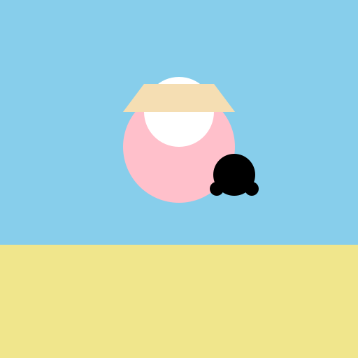 Girl Relaxing on the Beach with Her Cat - DrawGPT