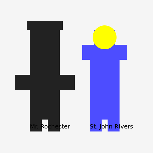 Mr. Rochester as the Fiery Priest confronting St. John Rivers - DrawGPT