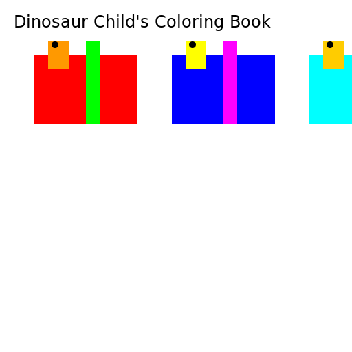 Dinosaur Child's Coloring Book in Color - DrawGPT