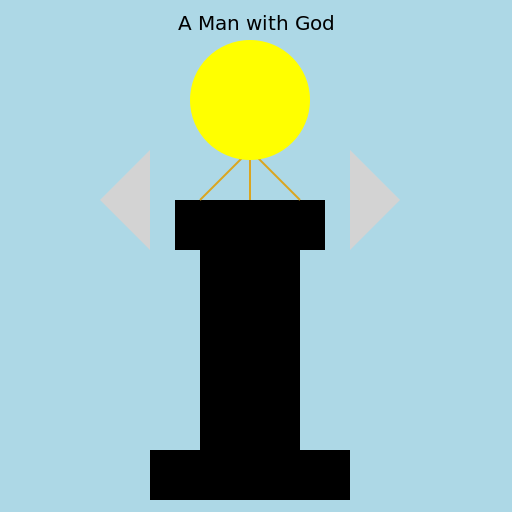 A man with God - DrawGPT
