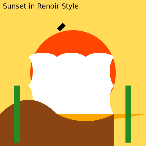 Sunset in Renoir Style - DrawGPT