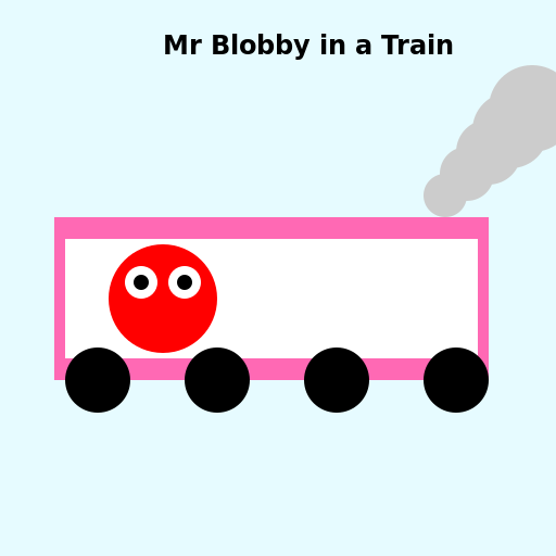Mr Blobby in a Train - DrawGPT