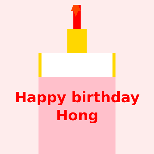 Happy Birthday Hong Cake Text - DrawGPT