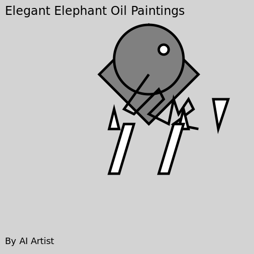 Elegant Elephant Oil Paintings - DrawGPT