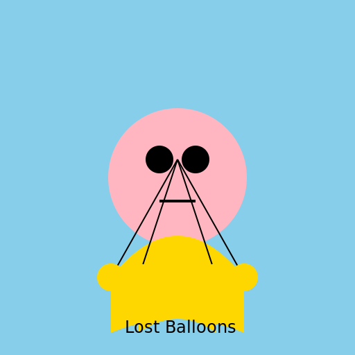 James was sad when his balloons flew away - DrawGPT