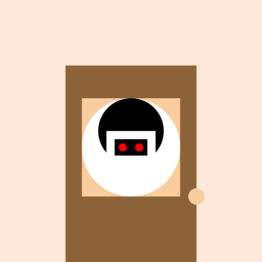 Disney Character Cartoon on Classroom Door with Circle Window - DrawGPT