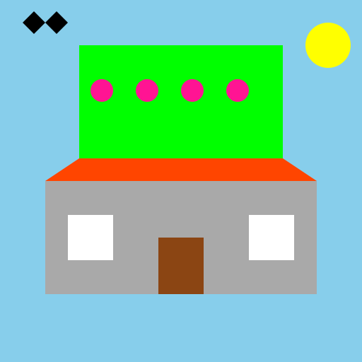 Modern House on Trailer with Garden on Second Floor - DrawGPT