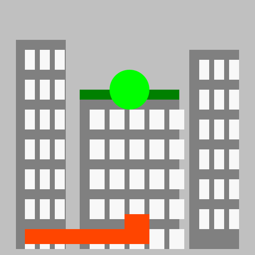 Cityscape with Trailer and Garden - DrawGPT