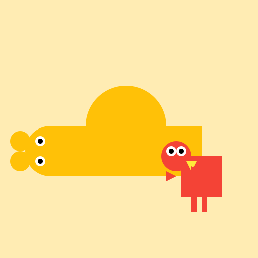 Pig Leaving Her Piglets to Take Care of Chickens - DrawGPT