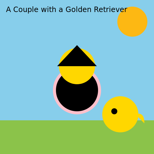 A Couple with a Golden Retriever - DrawGPT