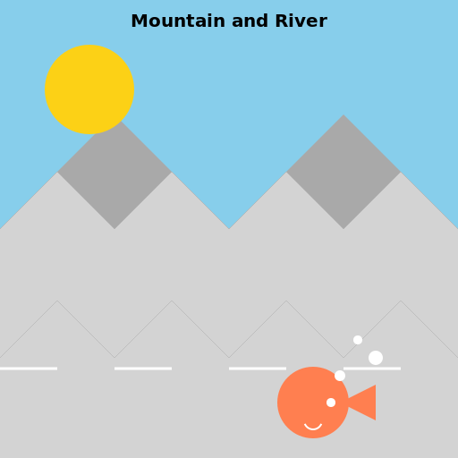 Mountain and River Drawing - DrawGPT