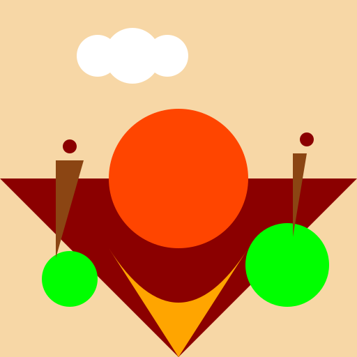 Volcanic Island with Oasis - DrawGPT